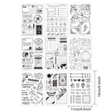 Globleland 9 Sheets 9 Style PVC Plastic Stamps, for DIY Scrapbooking, Photo Album Decorative, Cards Making, Stamp Sheets, Letter & Elephant Pattern, Mixed Patterns, 16x11x0.3cm, 1 sheet/style