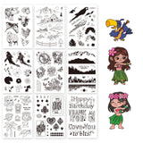 Globleland 9 Sheets 9 Style PVC Plastic Stamps, for DIY Scrapbooking, Photo Album Decorative, Cards Making, Stamp Sheets, Mixed Patterns, 16x11x0.3cm, 1 sheet/style
