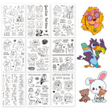 Globleland 9 Sheets 9 Style PVC Plastic Stamps, for DIY Scrapbooking, Photo Album Decorative, Cards Making, Stamp Sheets, Animal Pattern, 16x11x0.3cm, 1sheet/style