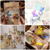 Globleland  5 Bags 5 Style PET Adhesive Waterproof Stickers, for DIY Scrapbook Decor, Mixed Shapes, Mixed Color, 2.4~5.4x1.7~7x0.01cm, 1 bag/style, 1Set/Set