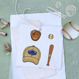 Baseball Theme DIY Scrapbook Making Kits, including 1 Sheet PVC Plastic Stamps and 1Pc Carbon Steel Cutting Dies Stencils, Sports Themed Pattern, Stamp: 160x110x3mm, Cutting Dies Stencils: 85x139x0.8mm