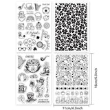 Globleland 4 Sheets 4 Styles PVC Plastic Stamps, for DIY Scrapbooking, Photo Album Decorative, Cards Making, Stamp Sheets, Saint Patrick's Day Themed Pattern, 160x110x3mm, 1 sheet/style