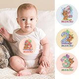 Globleland 1~12 Months Number Themes Baby Milestone Stickers, Month Stickers for Baby Girl, Animal Pattern, 220x110mm, 2pc/Sheet, 12pcs/Set