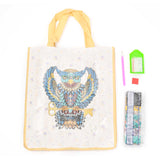 Globleland DIY Diamond Painting Handbag Art Kits, Reusable Shopping Tote Cloth Bag, for Woman Home Organizer Craft, Owl Pattern, Mixed Color, 535x293x100mm, 2Set/Pack