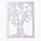 Globleland Frame Metal Cutting Dies Stencils, for DIY Scrapbooking/Photo Album, Decorative Embossing DIY Paper Card, Rectangle with Tree, Matte Platinum Color, 150x111x0.8mm, 2pcs/set