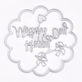 Globleland Frame Metal Cutting Dies Stencils, for DIY Scrapbooking/Photo Album, Decorative Embossing DIY Paper Card, Flower with Word Happy Mother's Day, Matte Platinum Color, 100x0.8mm, 5pcs/set