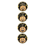 Globleland Halloween Self-Adhesive Paper Gift Tag Stickers, Flat Round with Pumpkin, Black, 2.5cm, about 500pcs/roll, 2rolls/set