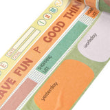 Globleland DIY Scrapbook Decorative Adhesive Tapes, Diary Pattern, 1.5~3.5cm, about 2m/roll, 4 rolls/set, 5sets/pack