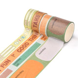 Globleland DIY Scrapbook Decorative Adhesive Tapes, Diary Pattern, 1.5~3.5cm, about 2m/roll, 4 rolls/set, 5sets/pack