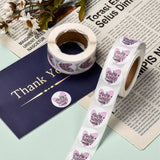 Globleland 1 Inch Thank You Roll Stickers, Decorative Sealing Stickers, for Christmas Party Favors, Holiday Decorations, Heart Pattern, 25mm, about 500pcs/roll, 5Roll/Set