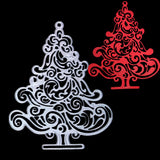 GLOBLELAND Carbon Steel Cutting Dies Stencils, for DIY Scrapbooking/Photo Album, Decorative Embossing DIY Paper Card, Christmas Tree, Matte Platinum, 129x102x1mm