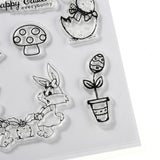 GLOBLELAND Easter Silicone Stamps, for DIY Scrapbooking, Photo Album Decorative, Cards Making, Stamp Sheets, Easter Theme Pattern, 170x113x3mm