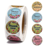 Globleland 1 Inch Thank You Theme Self-Adhesive Paper Stickers, Gift Tag, for Party, Decorative Presents, Round with Thank You for Supporting My Small Business, Colorful, 25mm, 500pcs/roll, 5Roll/Set