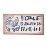 Globleland DIY Wall Decor Sign Diamond Painting Kits, Rectangle Wood Board & Car with Word HOME IS WHEREVER, with Acrylic Rhinestone, Pen, Tray Plate, Glue Clay and Hemp Rope, Colorful, 0.3x0.3x0.1cm, 2Set/Pack