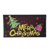 Globleland DIY Christmas Theme Wall Decor Sign Diamond Painting Kits, Rectangle Wood Board & Tree with Word MERRY CHRISTMAS, with Acrylic Rhinestone, Pen, Tray Plate, Glue Clay and Hemp Rope, Colorful, 0.3x0.3x0.1cm, 2Set/Pack