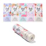 Globleland Thank You for Your Purchase Label Stickers Rolls, Rectangular Stickers for Small Business, Flower Pattern, 10.5x3.4cm, 5rolls/set