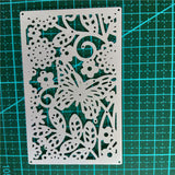 GLOBLELAND Carbon Steel Cutting Dies Stencils, for DIY Scrapbooking/Photo Album, Decorative Embossing DIY Paper Card, Butterfly & Flower, Matte Platinum Color, 10x6.4cm