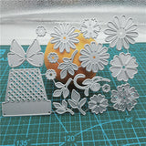 GLOBLELAND Carbon Steel Cutting Dies Stencils, for DIY Scrapbooking/Photo Album, Decorative Embossing DIY Paper Card, Flower, Matte Platinum Color, 10x14.2cm