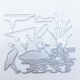 Globleland Carbon Steel Cutting Dies Stencils, for DIY Scrapbooking/Photo Album, Decorative Embossing DIY Paper Card, Duck, Matte Platinum Color, 10.7x8.9cm