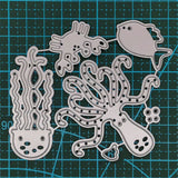 Globleland Carbon Steel Cutting Dies Stencils, for DIY Scrapbooking/Photo Album, Decorative Embossing DIY Paper Card, Marine Organism, Matte Platinum Color, 9.4x8cm, 2pcs/set