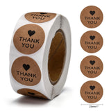 Globleland DIY Scrapbook, 1 Inch Thank You Stickers, Decorative Adhesive Tapes, Flat Round with Word Thank You, BurlyWood, 25mm, about 500pcs/roll, 5rolls/set
