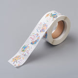 Globleland DIY Scrapbook, 1 Inch Thank You Stickers, Decorative Adhesive Tapes, Flat Round with Animal & Word Thank You, Colorful, 25mm, about 500pcs/roll, 5rolls/set