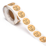 Globleland DIY Scrapbook, Decorative Adhesive Tapes, Flat Round with Word Handmade with Love, BurlyWood, 25mm, about 500pcs/roll, 5rolls/set