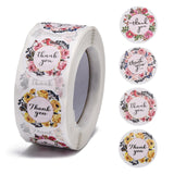 Globleland DIY Scrapbook, 1 Inch Thank You Stickers, Decorative Adhesive Tapes, Flat Round with Word Thank You, Colorful, 25mm, about 500pcs/roll, 5rolls/set