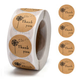 Globleland DIY Scrapbook, 1 Inch Thank You Stickers, Decorative Adhesive Tapes, Flat Round with Word Thank You, BurlyWood, 25mm, about 500pcs/roll, 5rolls/set