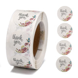 Globleland DIY Scrapbook, 1 Inch Thank You Stickers, Decorative Adhesive Tapes, Flat Round with Word Thank You, Colorful, 25mm, about 500pcs/roll, 5Roll/Set