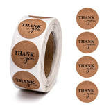 Globleland DIY Scrapbook, 1 Inch Thank You Stickers, Decorative Adhesive Tapes, Flat Round with Word Thank You, BurlyWood, 25mm, about 500pcs/roll, 5Roll/Set