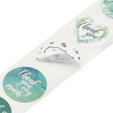Globleland 1 Inch Thank You Theme Paper Stickers, Self Adhesive Roll Sticker Labels, for Envelopes, Bubble Mailers and Bags, Flat Round, Medium Turquoise, 2.5cm, about 500pcs/roll, 5Roll/Set