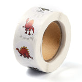Globleland Self Adhesive Paper Stickers, Colorful Roll Sticker Labels, Gift Tag Stickers, Dinosaur Pattern, 2.5cm, about 500pcs/roll