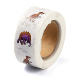 Globleland Self Adhesive Paper Stickers, Colorful Roll Sticker Labels, Gift Tag Stickers, Dinosaur Pattern, 2.5cm, about 500pcs/roll, 5Roll/Set