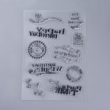 GLOBLELAND Silicone Stamps, for DIY Scrapbooking, Photo Album Decorative, Cards Making, Stamp Sheets, Birthday Themed Pattern, 160x110x3mm