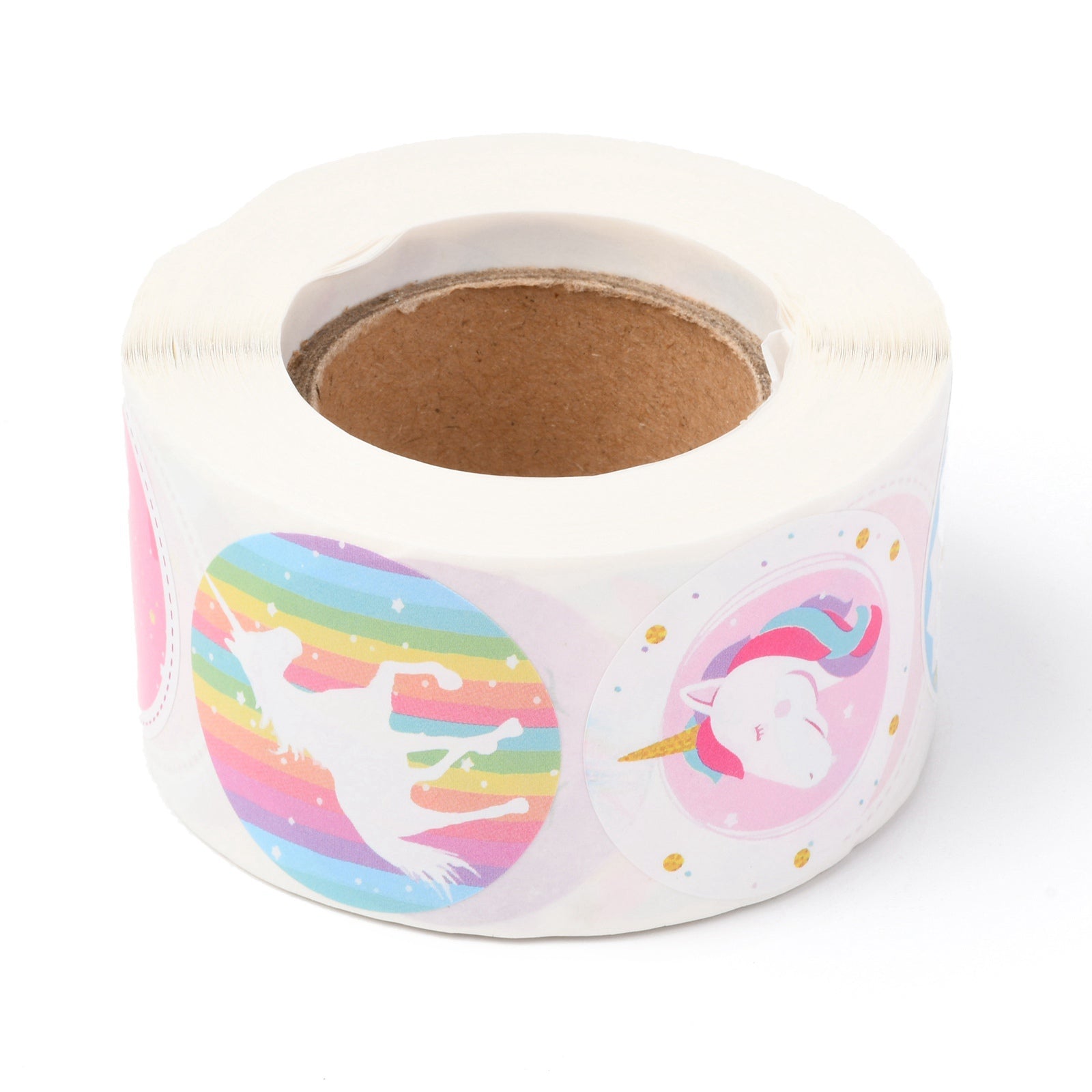 Globleland 8 Styles Unicorn Paper Stickers, Self Adhesive Roll Sticker Labels, for Envelopes, Bubble Mailers and Bags, Flat Round, Horse Pattern, 2.5cm, about 500pcs/roll