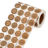 Globleland 8 Rolls 4 Style Bake Theme Self-Adhesive Kraft Paper Stickers, Flat Round Adhesive Labels Roll Stickers, Gift Tag, Burgundy, 25mm, 500pcs/roll, 2 rolls/style, 1Set/Set