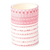Globleland DIY Scrapbook Decorative Paper Tapes, Adhesive Tapes, Gift Wrapping Tape, for DIY Scrapbooking Supplie Gift Decoration, Pink, 0.5cm, about 2m/roll, 10rolls/box
