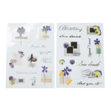 Globleland Plastic Decorations Stickers, for DIY Handmade Scrapbook Photo Albums, Flower Pattern, 15x10.5x0.02cm, 2sheet/set, 10sets/pack