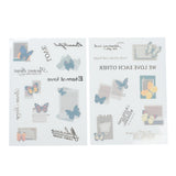 Globleland Plastic Decorations Stickers, for DIY Handmade Scrapbook Photo Albums, Butterfly Pattern, 15x10.5x0.02cm, 2sheet/set, 10sets/pack