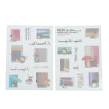 Globleland Plastic Decorations Stickers, for DIY Handmade Scrapbook Photo Albums, Mushroom Pattern, 15x10.5x0.02cm, 2sheet/set, 10sets/pack