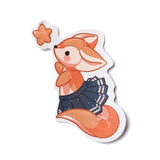 Globleland Fox Paper Stickers Set, Adhesive Label Stickers, for Suitcase, Phone and Cups, Refigerator, Mixed Color, 3.8~7.7x4.1~6.6x0.02cm, 50pc/bag