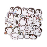 Globleland Cartoon Penguin Paper Stickers Set, Adhesive Label Stickers, for Suitcase, Planner and Refigerator Decor, White, 3~6.3x3.4~5.5x0.02cm, 50pc/bag