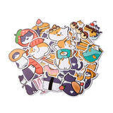 Globleland Cartoon Cat Paper Stickers Set, Adhesive Label Stickers, for Suitcase, Planner and Refigerator Decor, Mixed Color, 3.5~7.5x2.9~7x0.02cm, 50pcs/bag