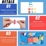 Globleland Foam Stickers Self-Adhesive Stickers, Decorations Stickers, for Crafts Arts Making Kids Gifts, Geometric & Star & Flower, Mixed Color, 6~44x10~46x1.5~3mm