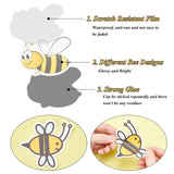 Globleland PVC Self Adhesive Stickers, for Kids Waterproof Bee Sticker Laptop Stickers Pack, Bees Pattern, 2.3~7.6x3.7~8.5x0.02cm, 50pcs/bag, 1bag