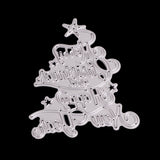 GLOBLELAND Frame Metal Cutting Dies Stencils, for DIY Scrapbooking/Photo Album, Decorative Embossing DIY Paper Card, Christmas Day, Matte Platinum Color, 10.6x8.2cm