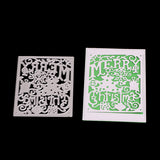 GLOBLELAND Frame Metal Cutting Dies Stencils, for DIY Scrapbooking/Photo Album, Decorative Embossing DIY Paper Card, with Word Merry Christmas, Matte Platinum Color, 9x7.2cm