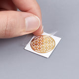 Globleland Self Adhesive Brass Stickers, Scrapbooking Stickers, for Epoxy Resin Crafts, Flower of Life Pattern, Golden, 20mm, 8pcs/box, 1Box/Set