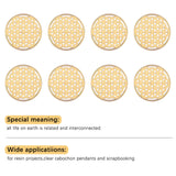 Globleland Self Adhesive Brass Stickers, Scrapbooking Stickers, for Epoxy Resin Crafts, Flower of Life Pattern, Golden, 20mm, 8pcs/box, 1Box/Set